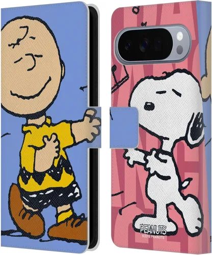 Vista 21 de Head Case Designs Officially Licensed Peanuts Charlie & Woodstock Nap Halfs and Laughs Leather Wallet Case Compatible with Google Pixel 8