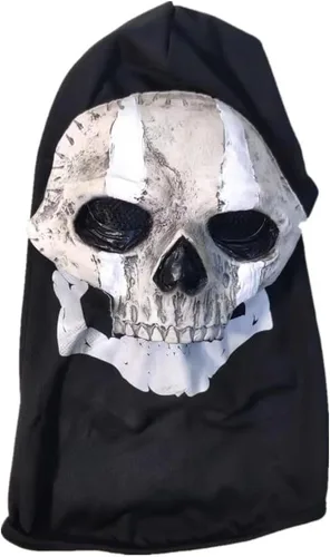 Vista 7 de Máscara de calavera de terror de carnaval de Halloween, máscara de fantasma, máscara de terror de calavera de cara completa CS Cosplay