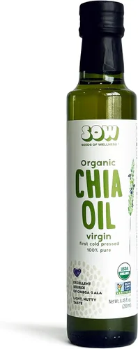 Vista 6 de Seeds of Wellness - Aceite de semilla de chía orgánico, bio nutrientes esenciales, ácidos grasos Omega-3 ALA a base de plantas, prensado en frío