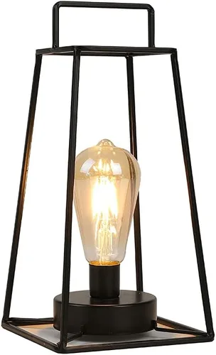 Vista 10 de JHY DESIGN Paquete de 6 lámparas de mesa geométricas de estilo retro, lámpara de hierro simple de 12 pulgadas de alto, funciona