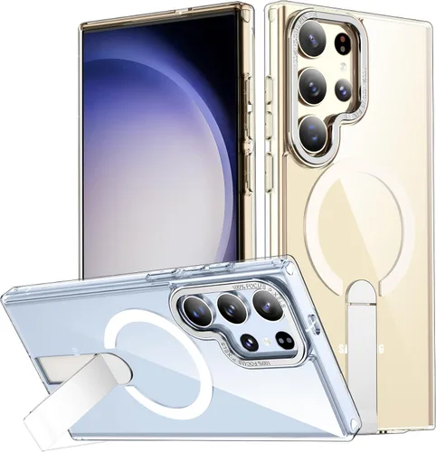 Vista 16 de Funda para Samsung Galaxy S24+ Plus [soporte integrado], compatible con carga inalámbrica MagSafe, [prueba de caídas de grado militar] Funda Azul