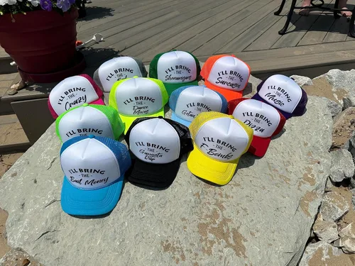 Vista 5 de Funky Junque Gorra de béisbol de malla para mujer, para despedida de soltera