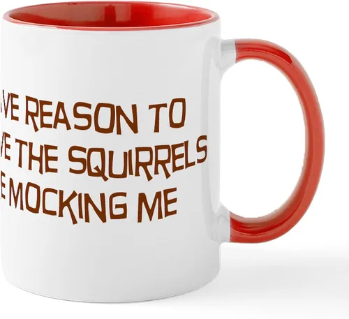 Vista 21 de CafePress Taza navideña de ardilla de 11 oz (11.0 fl oz) taza de café de cerámica