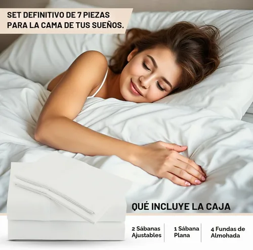 Vista 3 de Juego de sábanas de 100% algodón egipcio dividido tamaño King, sábanas de 1000 hilos de 7 piezas de algodón para cama ajustable, suaves y sedosas