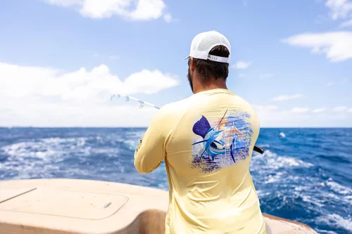 Vista 5 de Guy Harvey Camiseta de protección solar de manga raglán para hombre