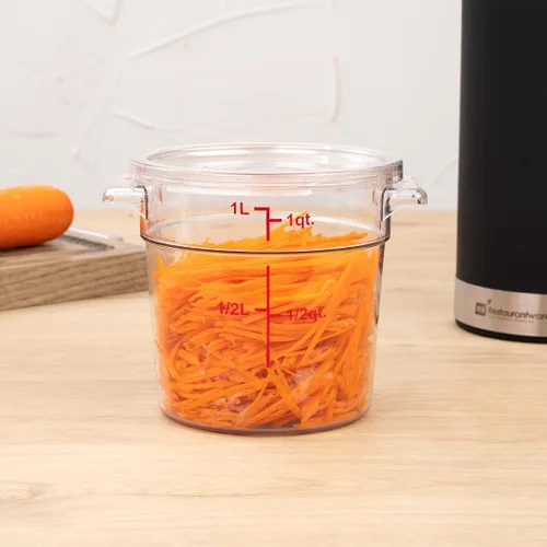 Vista 4 de Restaurantware -Solo tapa: Tapa de contenedor de almacenamiento de alimentos Met Lux, 1 tapa redonda para marinar - Los contenedores se venden por