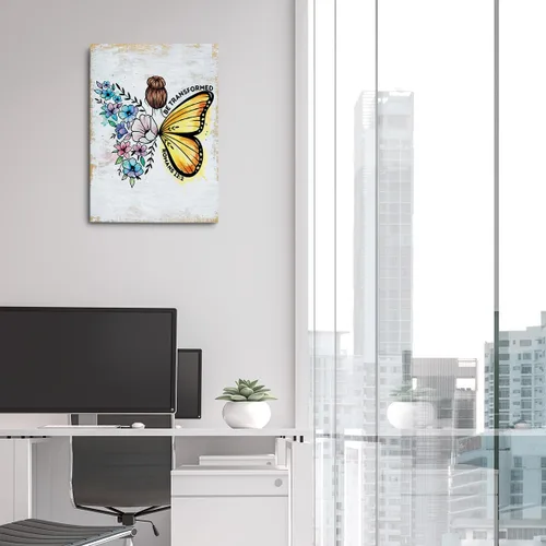 Vista 6 de Lienzo decorativo retro de fe cristiana para pared, versículo espiritual inspirador de la Biblia, regalos religiosos para mujeres, decoración floral