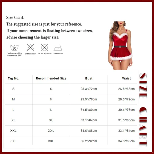Vista 7 de Hularka Ropa interior de terciopelo para mujer con cinturón de peluche de Navidad de la señora Santa Claus