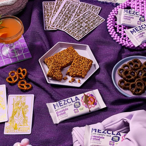 Vista 6 de Mezcla, Barra de proteína de pretzel de chocolate Sgl 1.4 onzas