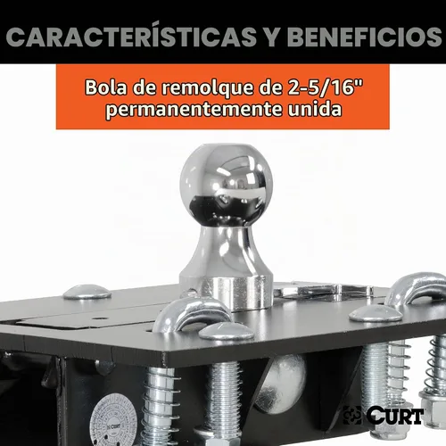 Vista 5 de CURT 61052 enganche de cuello de ganso con bola plegable de sobremesa