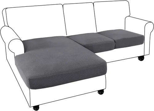 Vista 19 de Funda de sofá seccional de 3 piezas para sofá seccional en forma de L, protector elástico de muebles para sofá seccional izquierdo o derecho