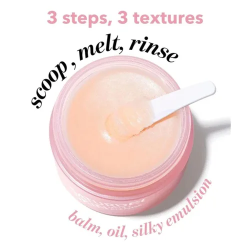 Vista 4 de Saturday Skin Melt Cleanse - Bálsamo removedor de maquillaje, limpieza diaria, bálsamo facial a aceite, lavado de doble cara, vegano, quitar