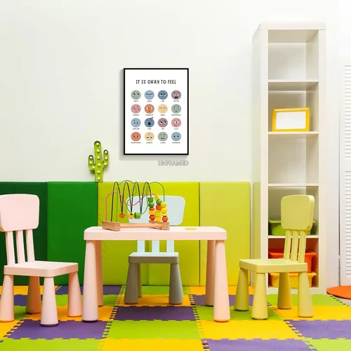 Vista 8 de Lienzo decorativo para pared, diseño bohemio de salud mental imprescindible para profesores, divertido póster de esquina social y emocional