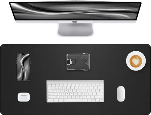 Vista 64 de Tapete protector para escritorio y mouse, antideslizante, de piel sintética, tapete impermeable de escritura para laptop, para oficina y hogar