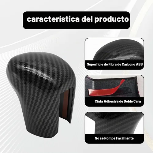 Vista 6 de Funda de Decoración de Cambio Negra para Transmisión Automática, Accesorios de Adorno para Palanca de Cambio Compatible con Honda Civic de 10ª Negro