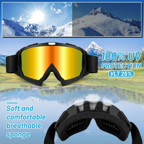 Vista 4 de Tallew Paquete de 4 gafas para motocicleta, gafas para bicicleta de tierra, ATV, UTV, antiarañazos para hombres y mujeres (color simple)