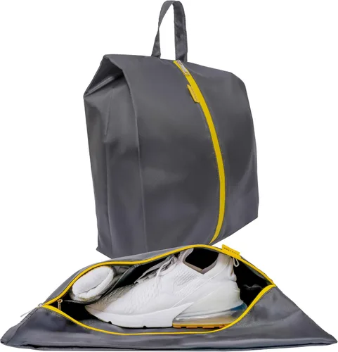 Vista 6 de Bolsas de viaje resistentes al agua para zapatos con dos bolsillos interiores Bolsa de almacenamiento para zapatos con cremallera y asa Bolsa