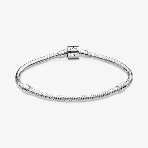 Vista 3 de Pandora Moments Barrel Clasp Snake Chain Bracelet - Silver Bracelet for Women - Gift for Her - Sterling Silver, With Gift Box