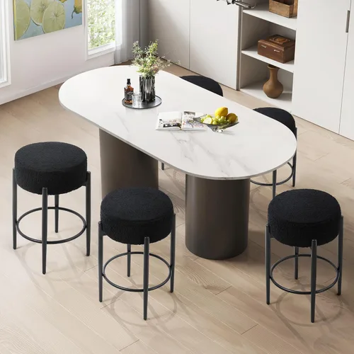 Vista 4 de Murago Taburetes de bar de altura de mostrador, juego de 2, taburetes de bar modernos sin respaldo de 24", ideales para encimera de cocina, isla