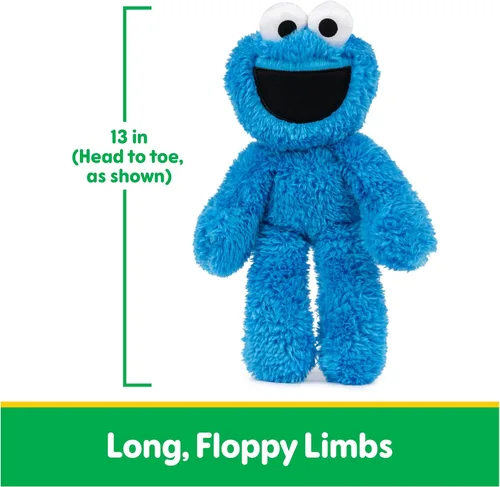 Vista 3 de Peluche de Zoe de Barrio Sésamo, Cookie Monster, 13 pulgadas, Azul oscuro, azul marino