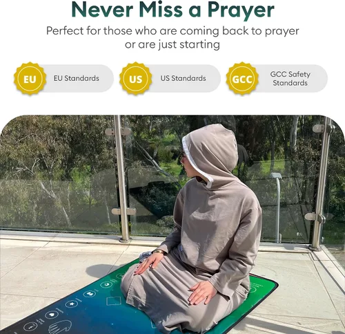 Vista 6 de My Salah Mat Tapete de oración interactivo inteligente para adultos y inversores para aprender suras, salah, duas y más, alfombra de oración