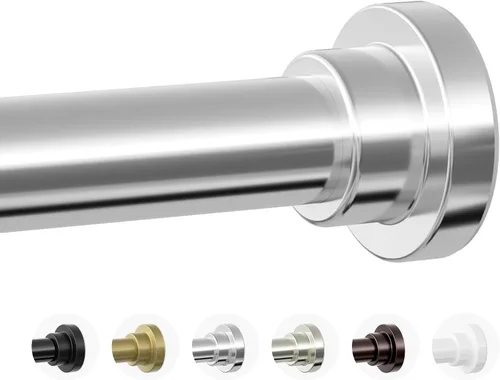 Vista 12 de Mcrbeay Barra de cortina de ducha, barra de ducha de tensión resistente de 1 pulgada de diámetro, antideslizante, ajustable, de 28 a 46 pulgadas