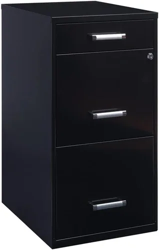 Vista 12 de Scranton & Co Archivador de metal con 3 cajones, 27.32 pulgadas de alto x 14.25 pulgadas de ancho x 18.00 pulgadas de profundidad, acabado blanco