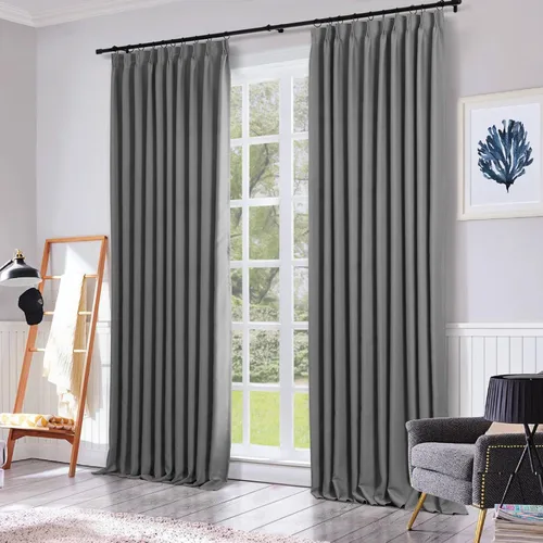 Vista 11 de ChadMade Cortina opaca plisada pesada de 45 pulgadas de largo, 27 pulgadas de ancho x 45 pulgadas de largo, para ventanas pequeñas, color beige