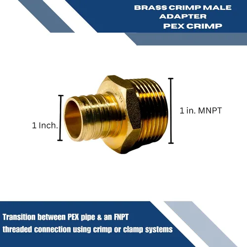 Vista 2 de Adaptador NPT macho de 1" Pex x 1", latón (1)
