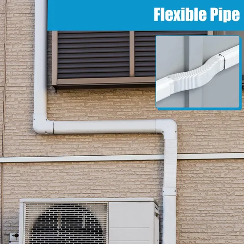 Vista 5 de Air Jade Mini cubierta de línea dividida, 3 pulgadas y 25 pies, kit de cubierta decorativa de PVC AC para aire acondicionado mini split sin