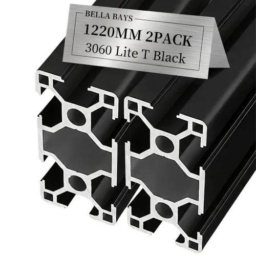 Vista 10 de BELLA BAYS 4 unids 39.37 pulgadas 39.370 in 3030 ranura T perfil de extrusión de aluminio estándar europeo anodizado negro extruido lineal guía