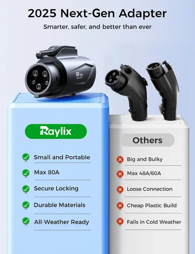 Vista 6 de Raylix Adaptador Tesla a J1772 (Máximo 80 A, 250 V) [para Vehículos Eléctricos J1772] Adaptador de Cargador Tesla, Adaptador NACS a J1772 Compatible