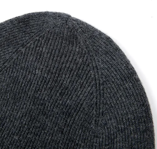 Vista 3 de Lallier Gorro de lana merino 100% con forro polar para hombres y mujeres, gorro de invierno cálido de punto acanalado de lana pura con caja de regalo