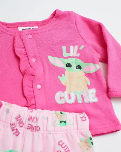 Vista 3 de STAR WARS Baby Yoda - Conjunto de camiseta y pantalones de manga larga para bebé