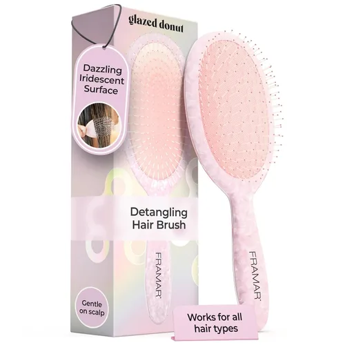 Vista 17 de Framar Cepillo desenredante para cabello rizado – Cepillos para el cabello para mujeres, desenredante húmedo, cepillo para cabello húmedo