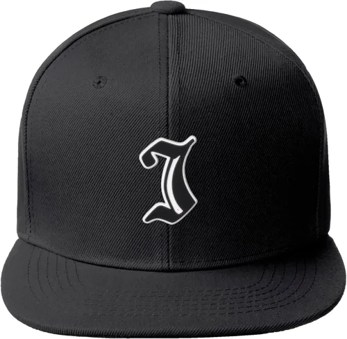 Vista 1157 de Daxton Gorra clásica con visera de billete plano con letras del alfabeto inglés antiguo de la A a la Z