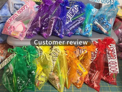 Vista 6 de Jexila 120 bolsas de organza transparente de 5 x 7 pulgadas, bolsas de regalo con cordón de malla pequeñas para joyas, bodas, fiestas, baby shower