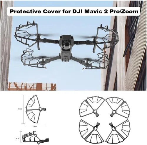 Vista 3 de Protector de hélice totalmente cerrado para Mavic 2 Pro/Zoom Drone Propeller Guard Props Wing Fan Cover Accesorio, gris
