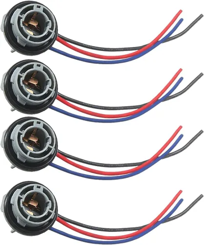 Vista 8 de 2 piezas de enchufe de zócalo de bombilla LED 1157, zócalo de luz de freno de señal intermitente impermeable, luz trasera, conector de enchuefe