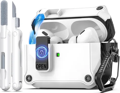 Vista 24 de R-fun Funda de carga compatible con AirPods de 2ª generación 2019, 1ª generación 2016, protección completa contra caídas, tapa desplegable