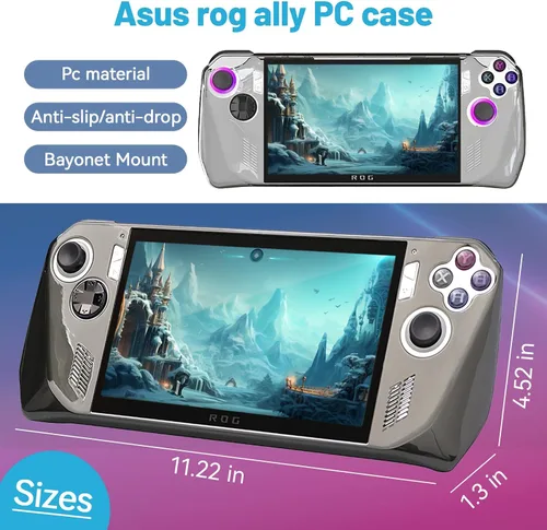 Vista 7 de Clear Protective Case for Rog Ally with Kickstand, Transparent PC Crystal Protective case,Accessories for Rog Ally