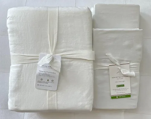 Vista 2 de Pottery Barn Funda nórdica Tencel King/Cali King y dos fundas europeas ~*Blanco* ~