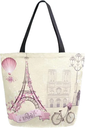 Vista 14 de Naanle Bolsa de lona para mujer, bolso de hombro casual con hoja de palma, reutilizable, multiusos, resistente, para compras, comestibles, algodón