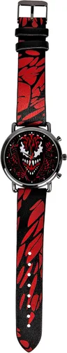 Vista 3 de Carnage Face and Symbiote Reloj con correa de piel sintética, Rojo -, Moderno