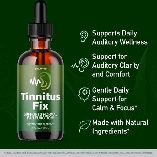 Vista 2 de TinnitusFix Drops - Oficial TinnitusFix Advanced Liquid Hearing Support Drop, suplemento totalmente natural Vitaminas para oído y audición