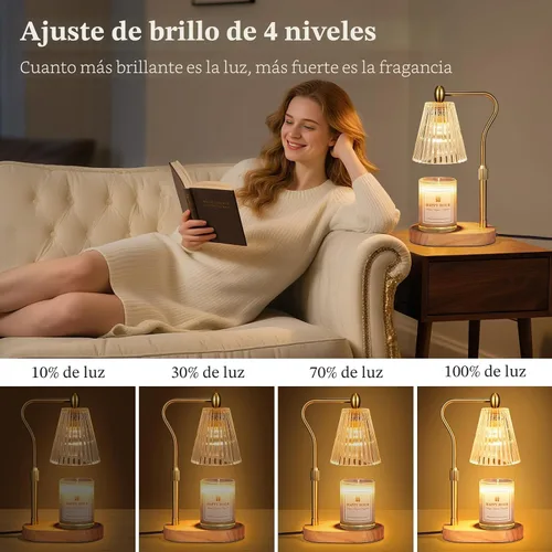 Vista 4 de Imenlox Lámpara calentadora de velas, con temporizador y regulador, altura ajustable, regalos del día de la madre para mamá, regalos de cumpleaños