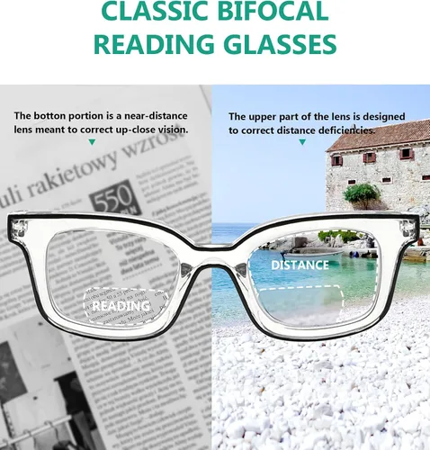 Vista 5 de Eyekepper Paquete de 4 lentes de lectura bifocales para mujer, marco de doble