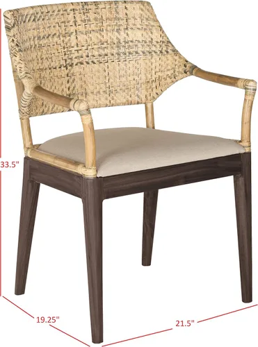Vista 3 de SAFAVIEH Home Collection Carlo - Silla con brazos, color miel