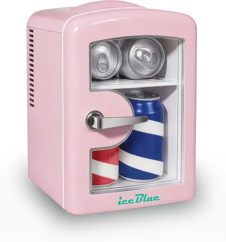 Vista 9 de Mini nevera, 4 litros/6 latas de cuidado de la piel con ventana de visualización (negro) Compact Mini Makeup Fridge for Beauty & Beverages
