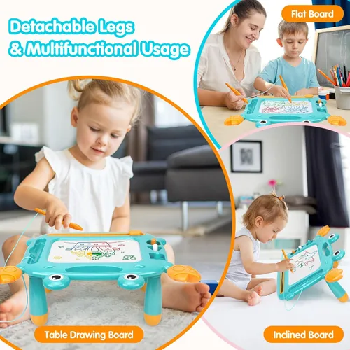 Vista 7 de Juguetes para niños pequeños, tablero de dibujo magnético, sin BPA, sin ftalatos, sin PVC, juguetes de bocetos para niños de 3, 4 y 5 años, regalo